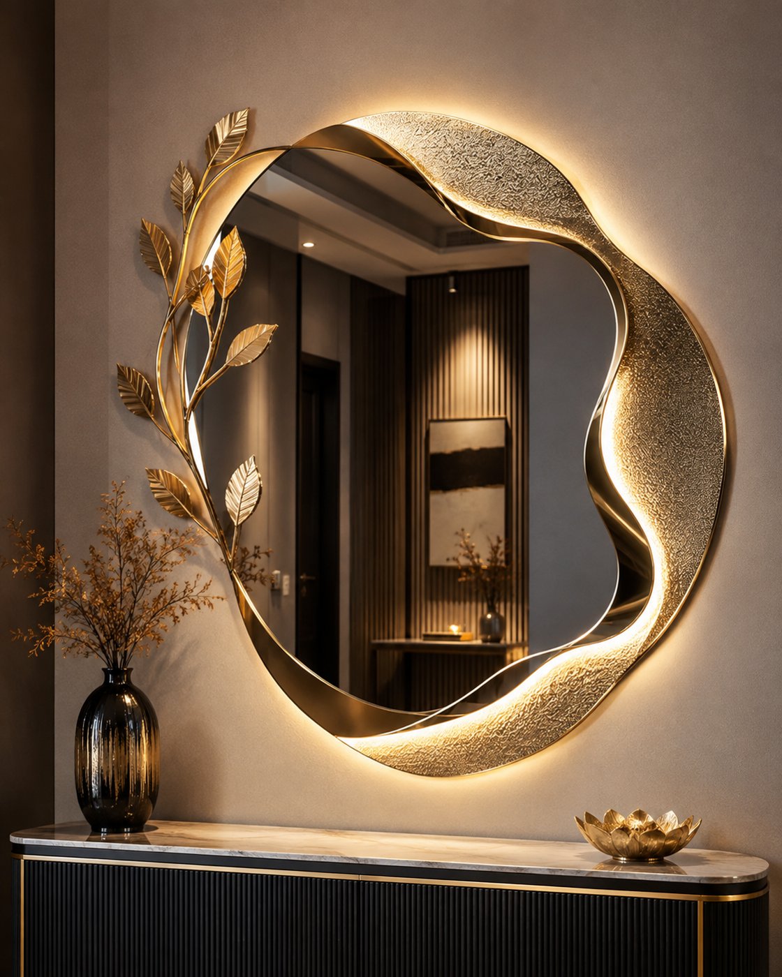 Salon aynası seçimi ve doğru yerleşimi ile mekanınızı genişletin ve ışıkla doldurun; bu rehberle dekoratif aynaların gücünü keşfedin.: Salon dekorasyon örneği